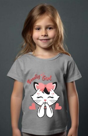 T-shirt Col Rond Fille - Beauty girl