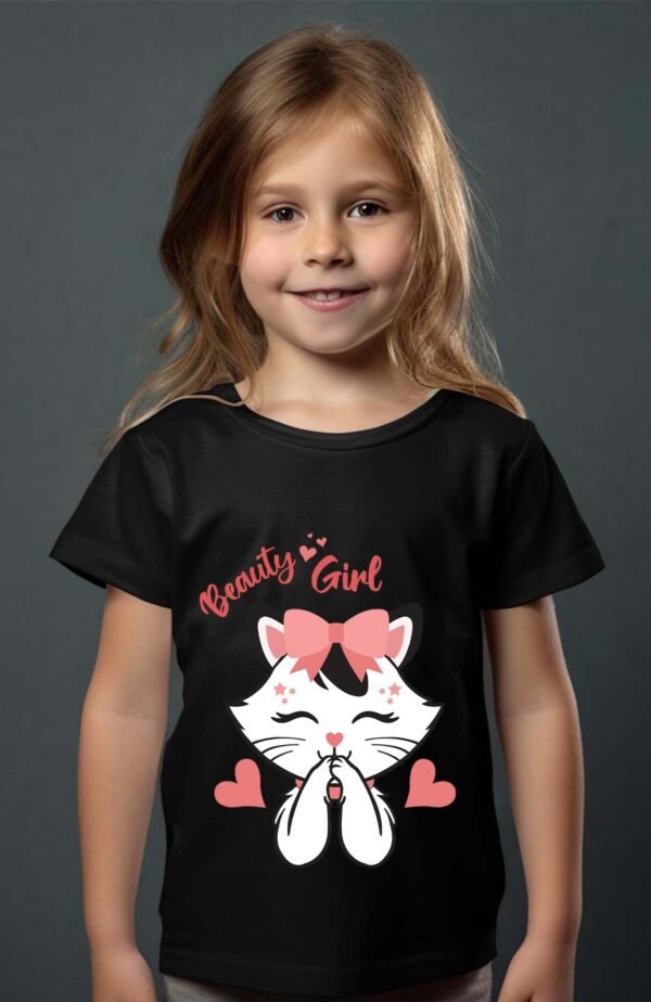 T-shirt Col Rond Fille - Beauty girl