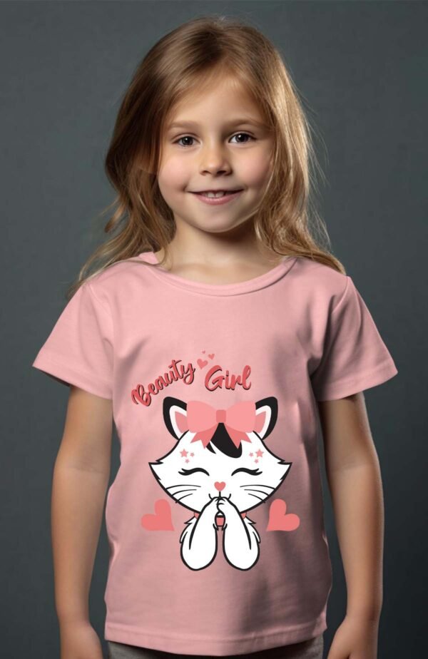 T-shirt Col Rond Fille - Beauty girl