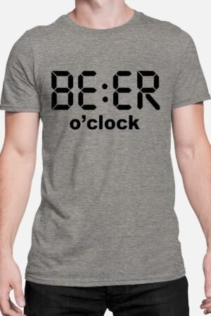 beer a clock – Tshirt Homme – Gris