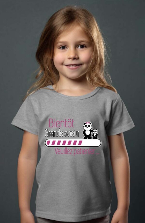 T-shirt Col Rond Fille - Bientôt grande sœur