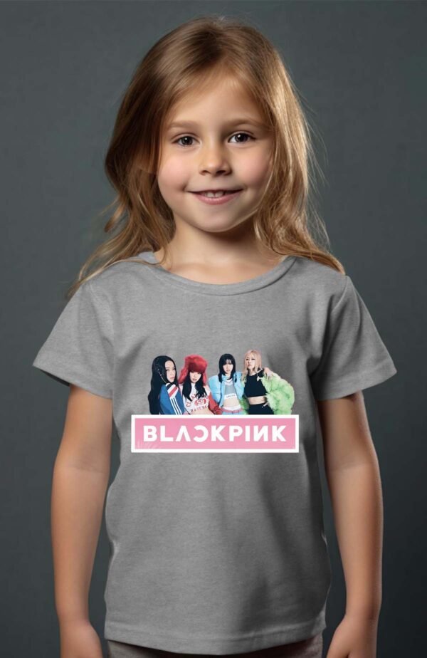 T-shirt Col Rond Fille - Black pink