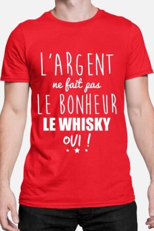 bonheur whisky – Tshirt Homme – Rouge