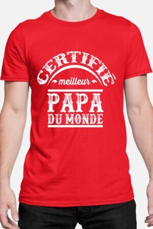 certifié Papa Monde – Tshirt Homme – Rouge
