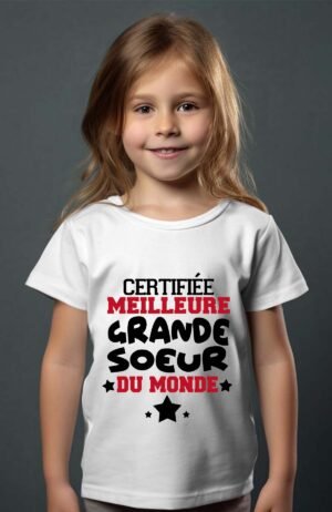 T-shirt Col Rond Fille - Certifiée meilleure grande sœur