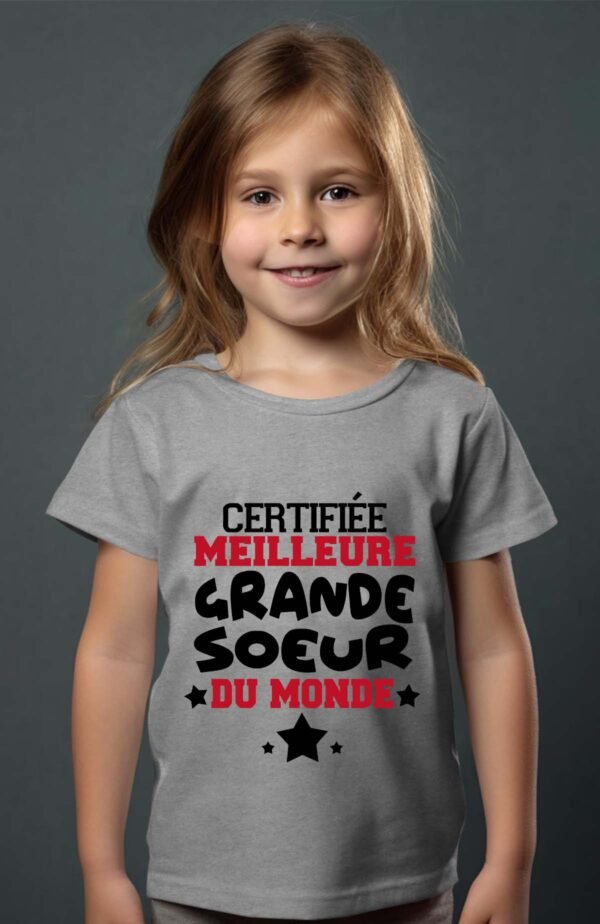T-shirt Col Rond Fille - Certifiée meilleure grande sœur