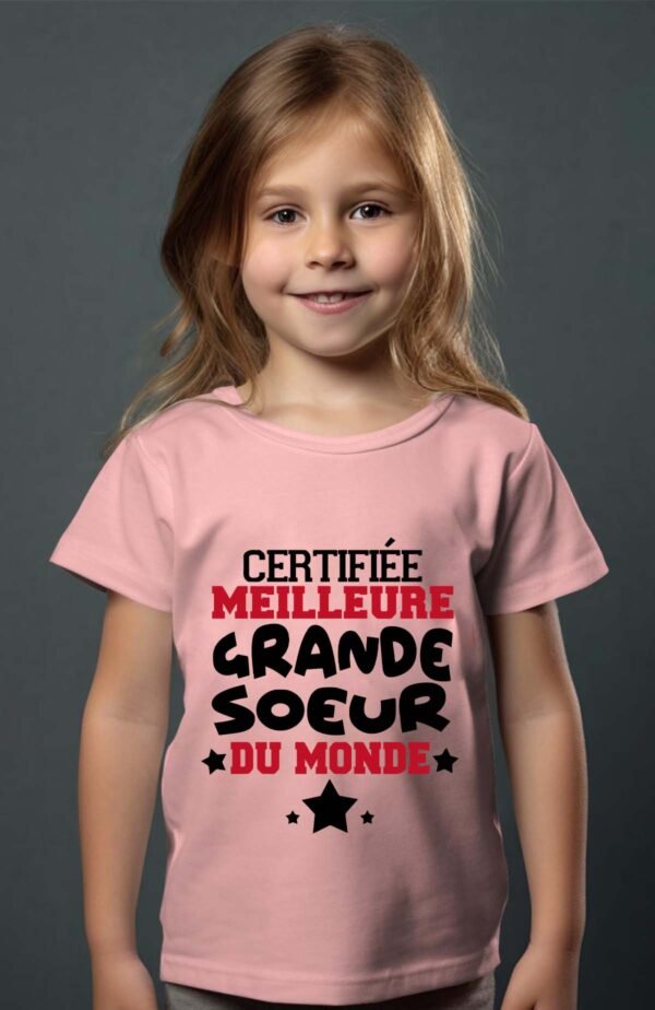 T-shirt Col Rond Fille - Certifiée meilleure grande sœur