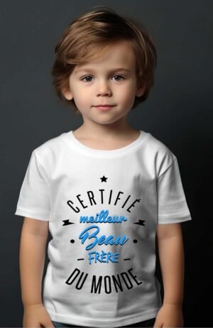 certifié meilleur beau frere – Tshirt Garçon – Blanc