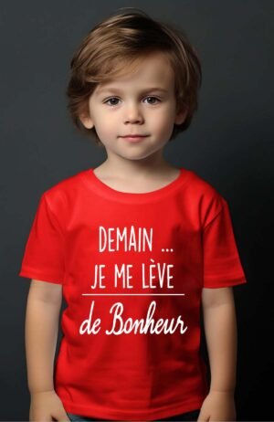 T-shirt Garçon en Gros | Demain je me lève de bonheur