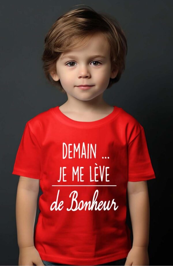T-shirt Garçon en Gros | Demain je me lève de bonheur