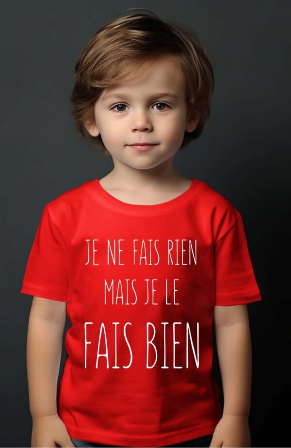 T-shirt Garçon en Gros | Je ne fais rien mais je le fais bien