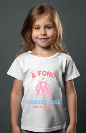 fond marseillaise – Tshirt Fille – Blanc