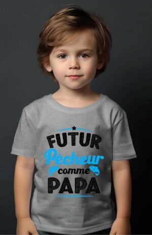 futur pecheur – Tshirt Garçon – Gris