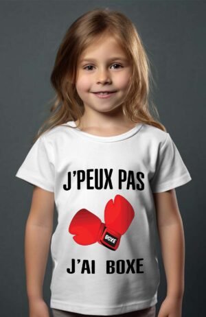 T-shirt Col Rond Fille - J'peux pas j'ai boxe