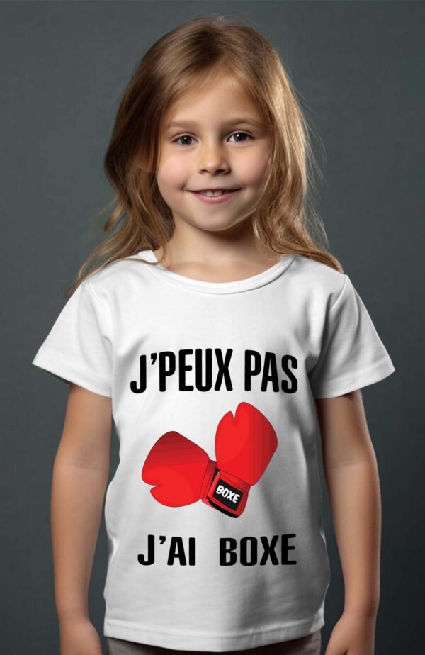 T-shirt Col Rond Fille - J'peux pas j'ai boxe