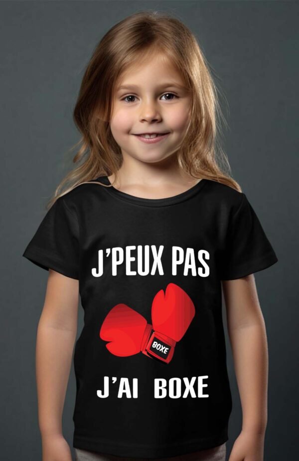 T-shirt Col Rond Fille - J'peux pas j'ai boxe