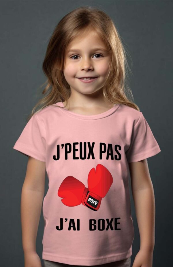 T-shirt Col Rond Fille - J'peux pas j'ai boxe