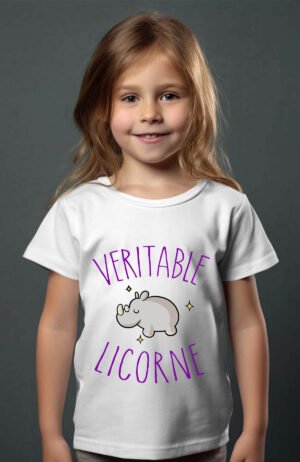 licorne hippo – Tshirt Fille – Blanc
