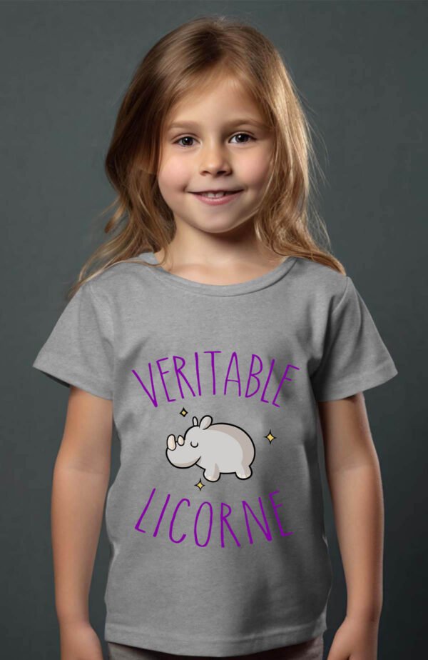 T-shirt Col Rond Fille - Licorne hippo