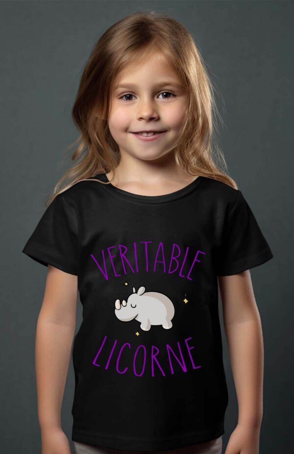 T-shirt Col Rond Fille - Licorne hippo