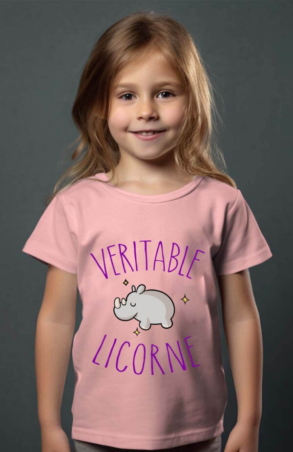 T-shirt Col Rond Fille - Licorne hippo