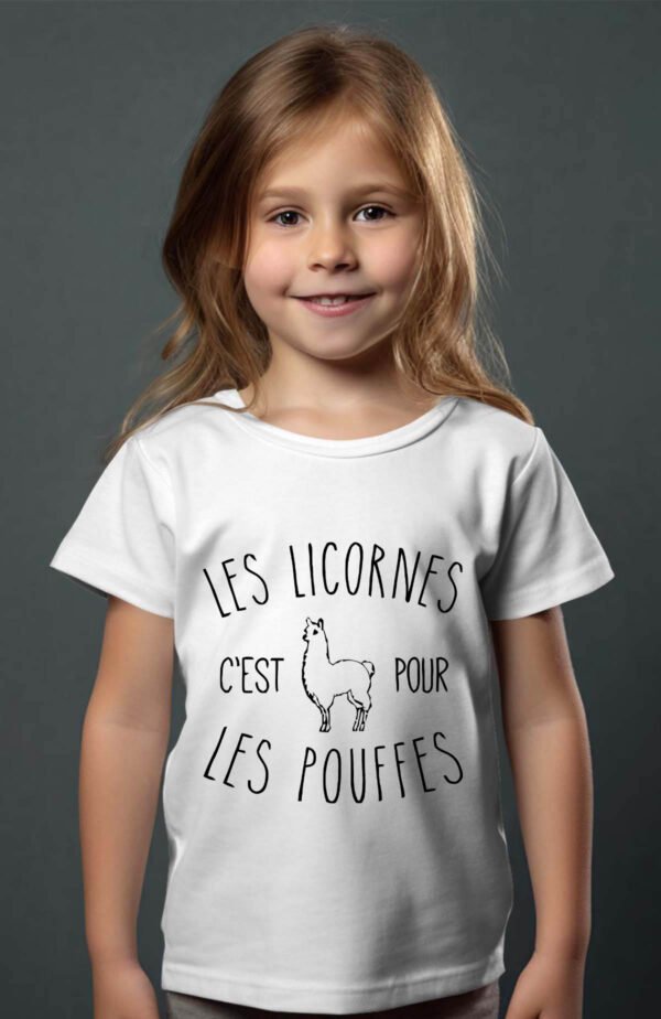 T-shirt Col Rond Fille - Les licornes c'est pour les pouffes