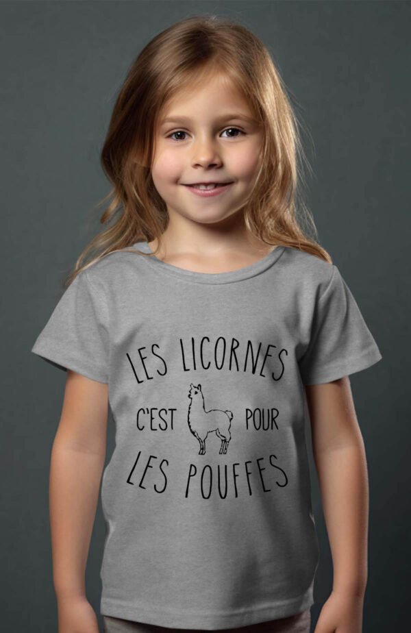 T-shirt Col Rond Fille - Les licornes c'est pour les pouffes