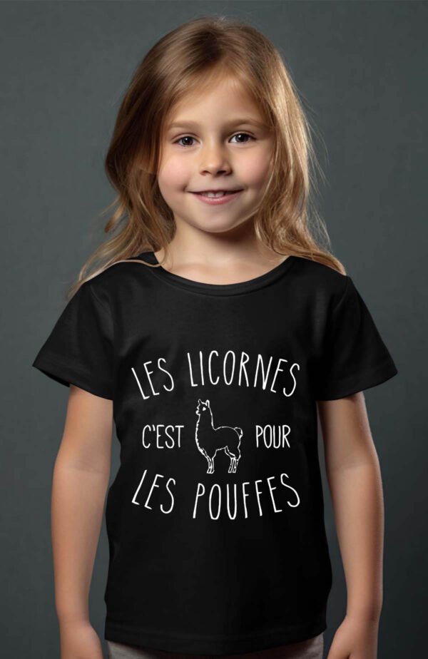 T-shirt Col Rond Fille - Les licornes c'est pour les pouffes