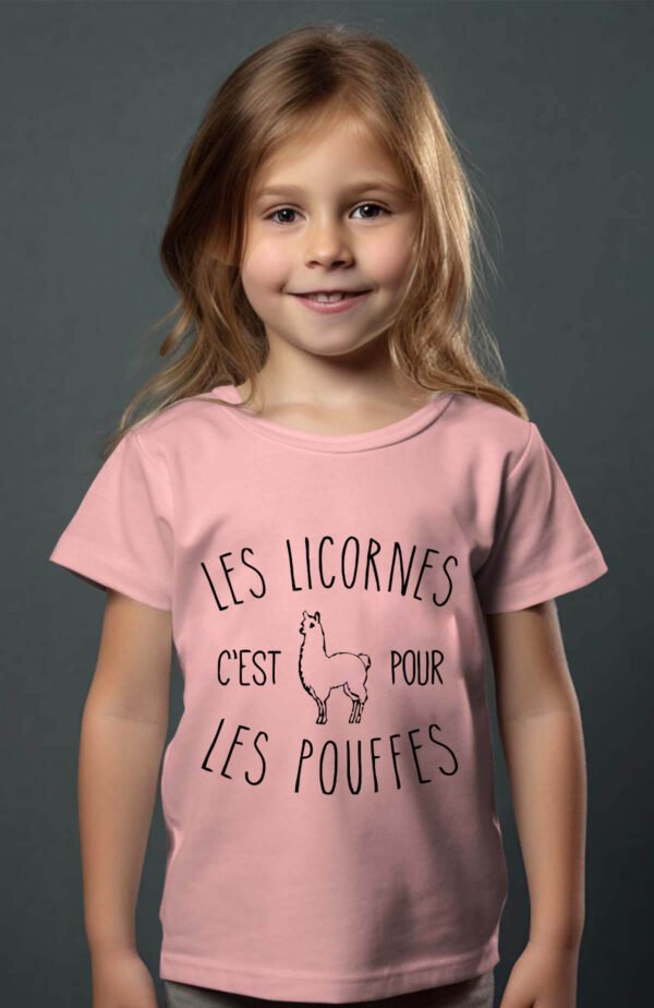 T-shirt Col Rond Fille - Les licornes c'est pour les pouffes