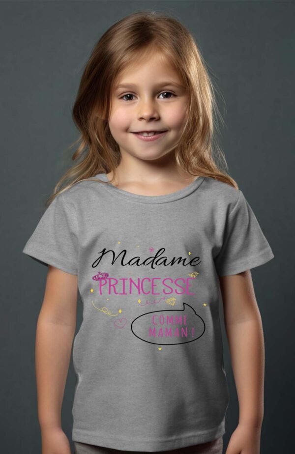T-shirt Col Rond Fille - Madame princesse comme maman