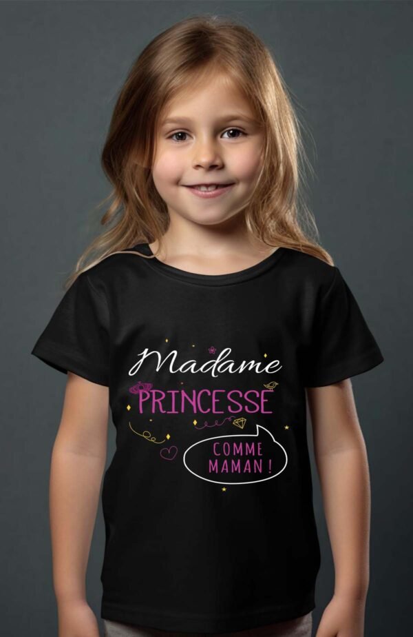 T-shirt Col Rond Fille - Madame princesse comme maman