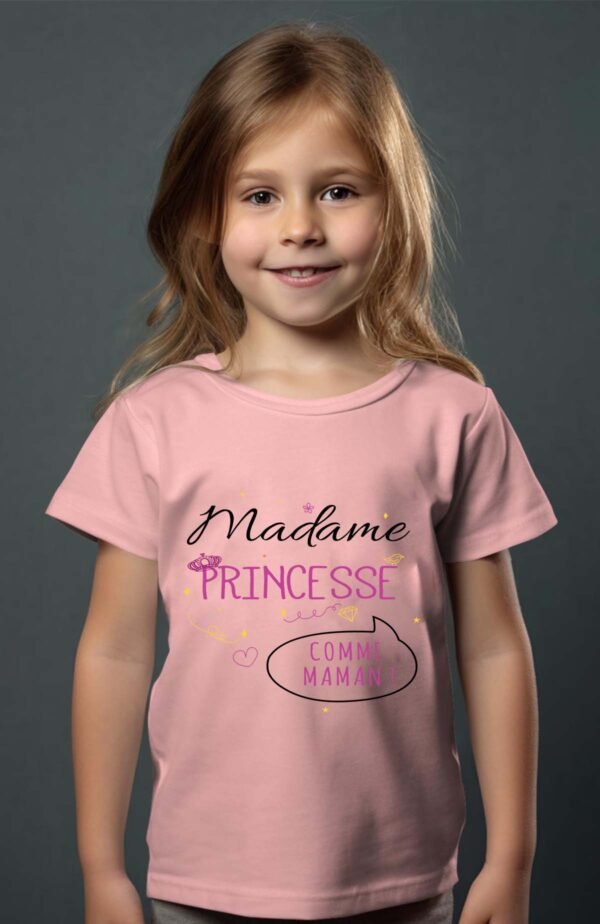 T-shirt Col Rond Fille - Madame princesse comme maman