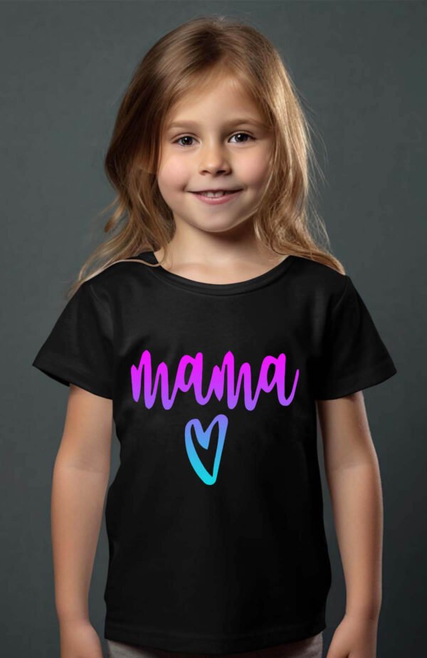 T-shirt Col Rond Fille - Mama cœur