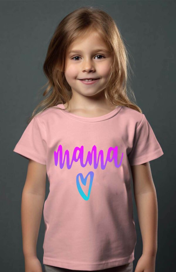 T-shirt Col Rond Fille - Mama cœur