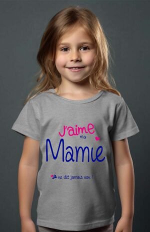 mamie jamais non – Tshirt Fille – Gris