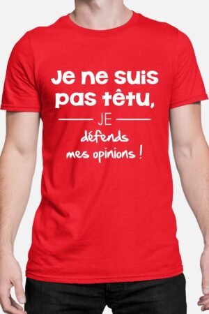 pas Têtu – Tshirt Homme – Rouge