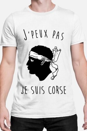 Je peux pas je suis Corse bandeau blanc - Tshirt Homme