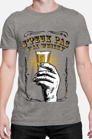 peux pas whisky – Tshirt Homme – Gris