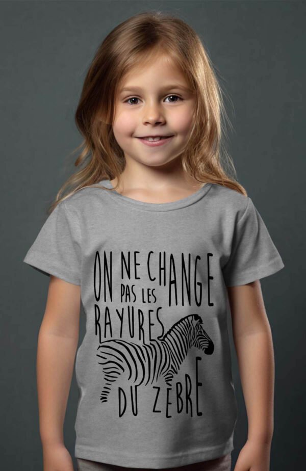 T-shirt Col Rond Fille - Rayures zèbre