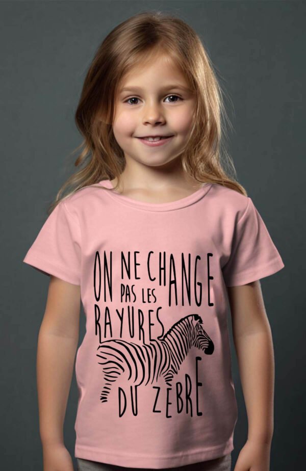 T-shirt Col Rond Fille - Rayures zèbre