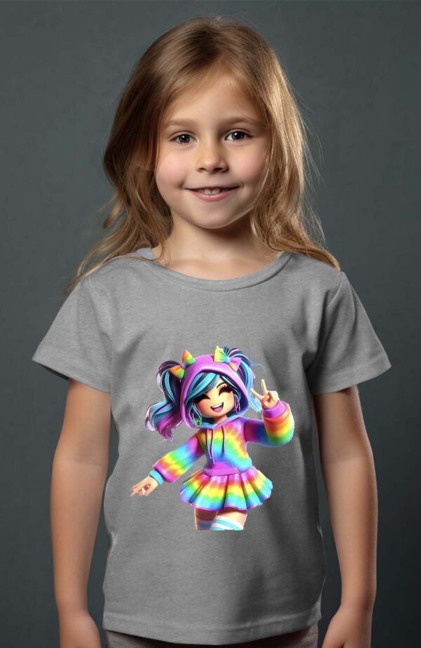 T-shirt Col Rond Fille - Roblox arc en ciel