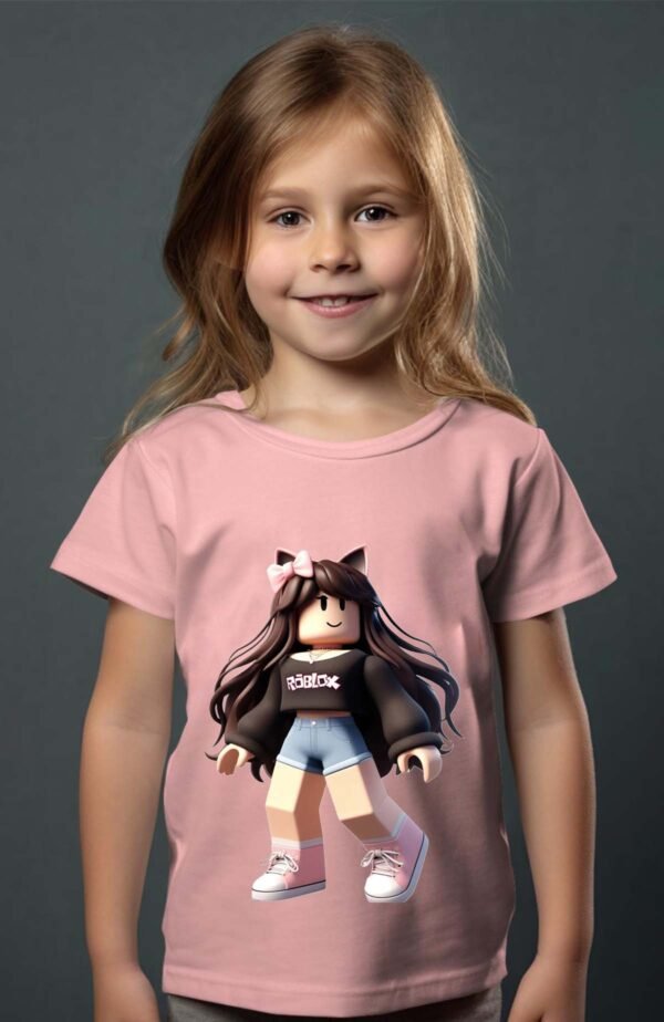 T-shirt Col Rond Fille - Roblox coquette