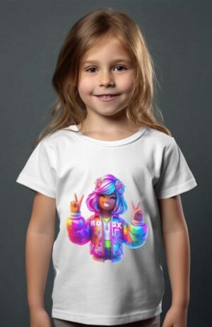 T-shirt Col Rond Fille - Roblox doudoune