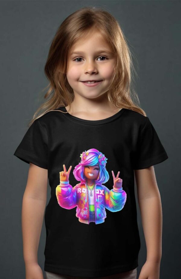 T-shirt Col Rond Fille - Roblox doudoune