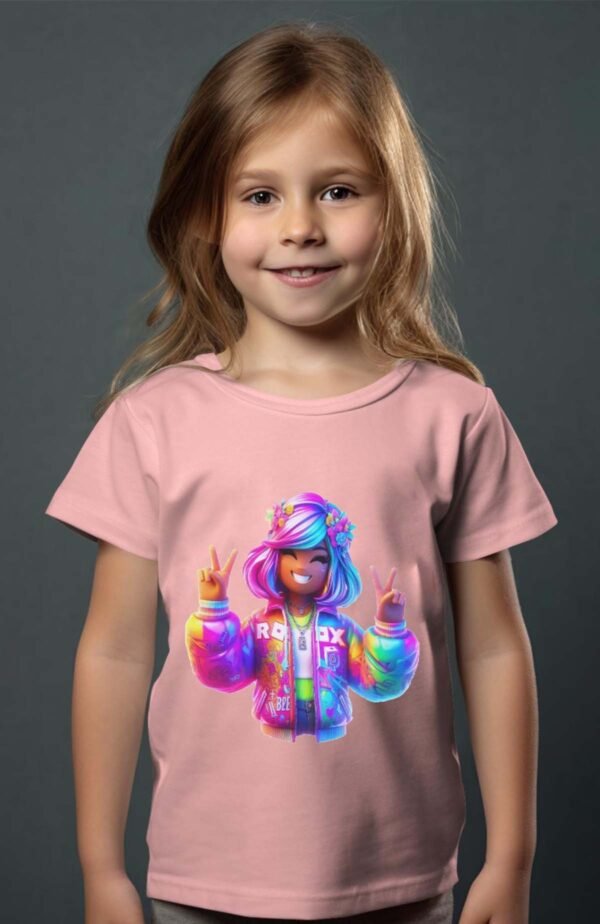 T-shirt Col Rond Fille - Roblox doudoune