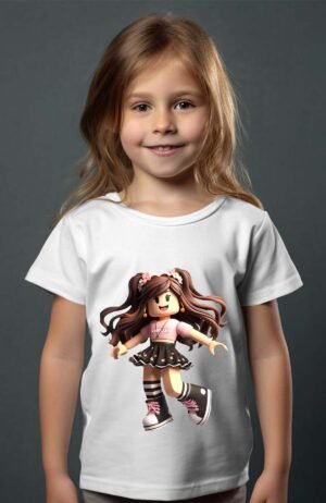 T-shirt Col Rond Fille - Roblox jupe