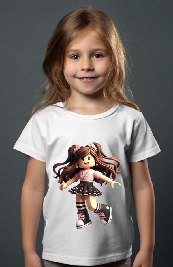 T-shirt Col Rond Fille - Roblox jupe