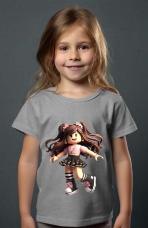 rob jupe – Tshirt Fille – Gris