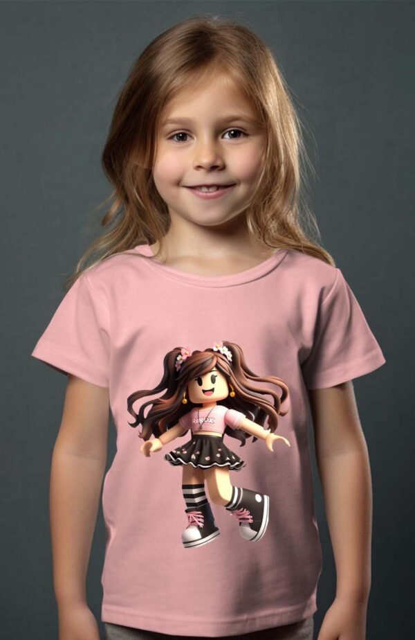 T-shirt Col Rond Fille - Roblox jupe
