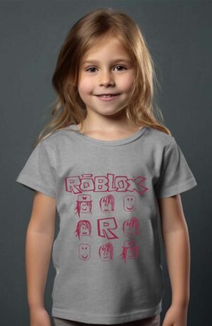 rob multi girls – Tshirt Fille – Gris
